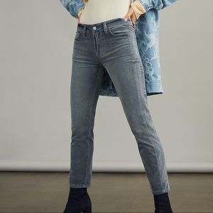 NWOT Anthropologie Corduroy Grey Blue Skinny Pants